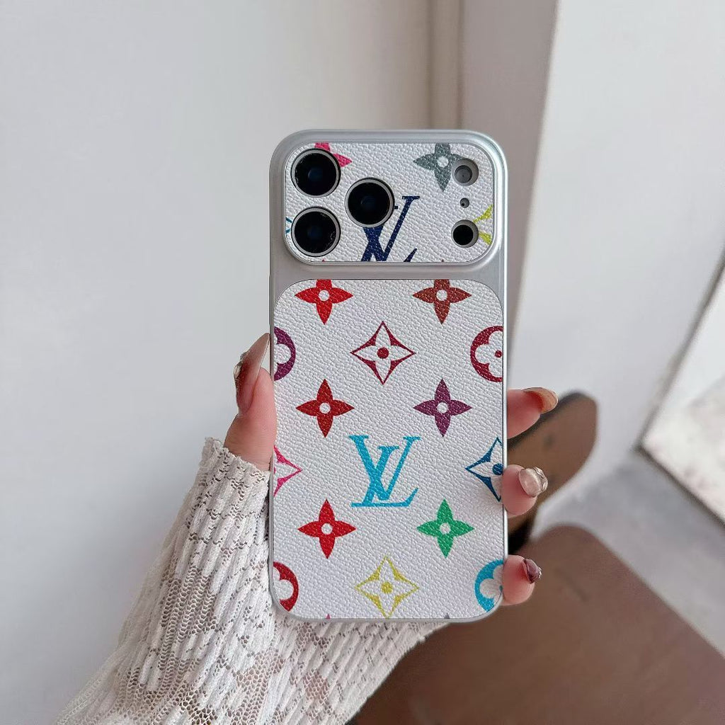 Multicolor Monogram LV-Style Phone Case For iPhone 13-17 / Pro / Pro Max / Plus / Air for 13-pro