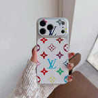 Multicolor Monogram LV-Style Phone Case For iPhone 13-17 / Pro / Pro Max / Plus / Air for 13-pro