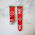 Red Leather Watch Bands For Apple Watches Apple Watch Band for 44mm