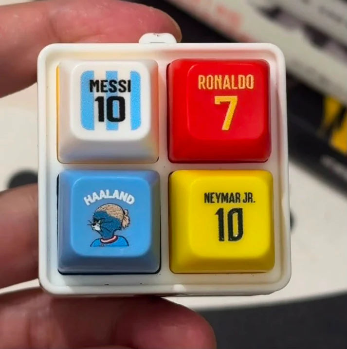 Football Legends Sound Button Keychain – Messi, Ronaldo, Haaland & Neymar